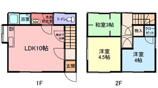 神崎（５２－１）借家の物件間取画像